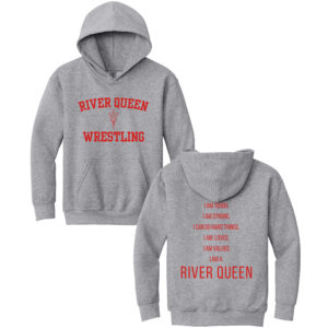CMS River Queen Wrestling Youth Fleece Hooded Sweatshirt-Sport Grey