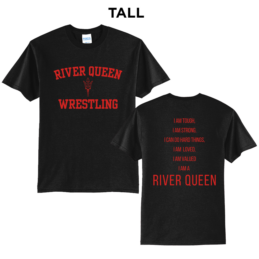 CMS River Queen Wrestling Tall Short Sleeve Tee-Black