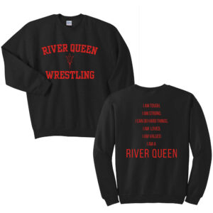 CMS River Queen Wrestling Unisex Fleece Crewneck Sweatshirt-Black