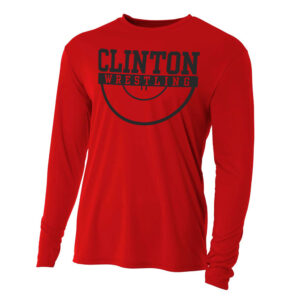 CMS River Queen Wrestling Adult Cooling Performance long sleeve Crew Tee-Scarlet