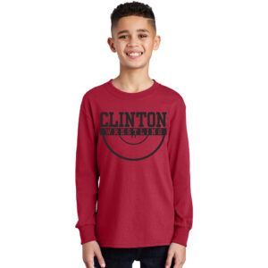 CMS River Queen Wrestling Youth Cotton Long Sleeve Tee-Red