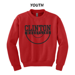 CMS River Queen Wrestling Youth Fleece Crewneck Sweatshirt-Red