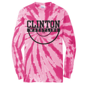 CMS River Queen Wrestling Unisex  Tie-Dye Long Sleeve Tee-Pink