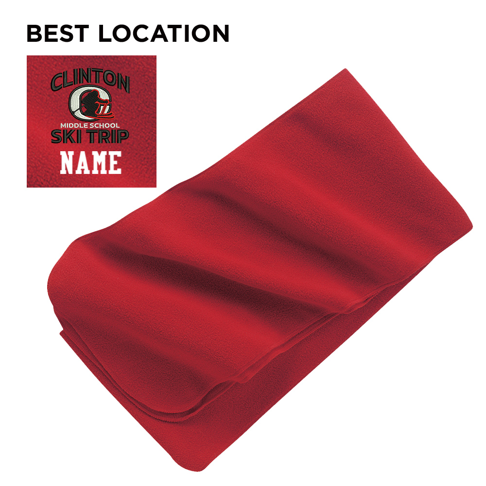 CMS Ski Trip Port Authority Extra Long Fleece Scarf-Red