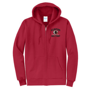 CMS Ski Trip Unisex Classic Full-Zip Hooded Sweatshirt-Red