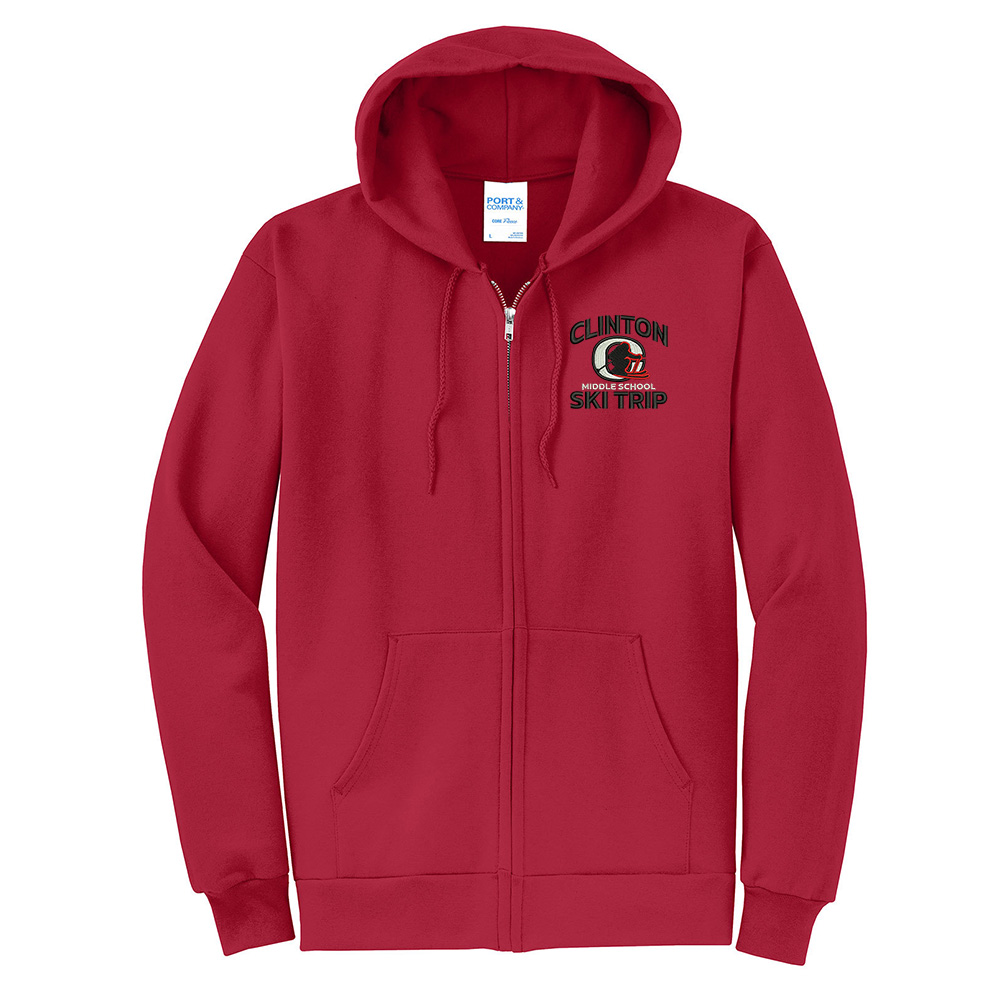 CMS Ski Trip Unisex Classic Full-Zip Hooded Sweatshirt-Red