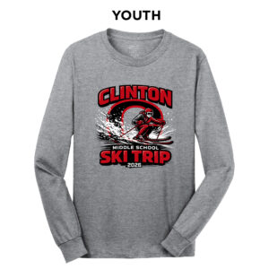 CMS Ski Trip Youth Cotton Long Sleeve Tee-Grey