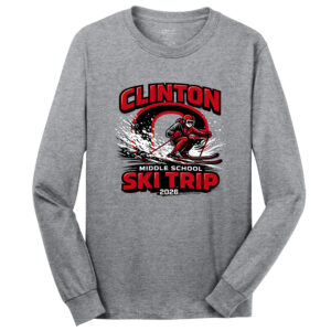 CMS Ski Trip Youth Cotton Long Sleeve Tee-Grey