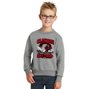 CMS Ski Trip Youth Fleece Crewneck Sweatshirt-Athletic Heather
