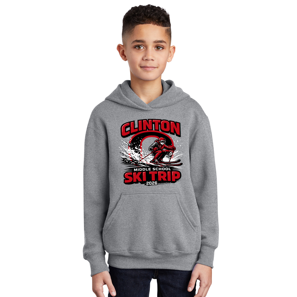 CMS Ski Trip Youth Fleece Hooded Sweatshirt-Athletic Heather