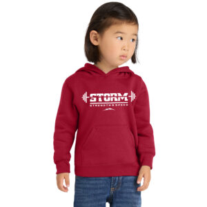 Storm Strength Speed  Toddler Pullover Hooded Sweatshirt-Red