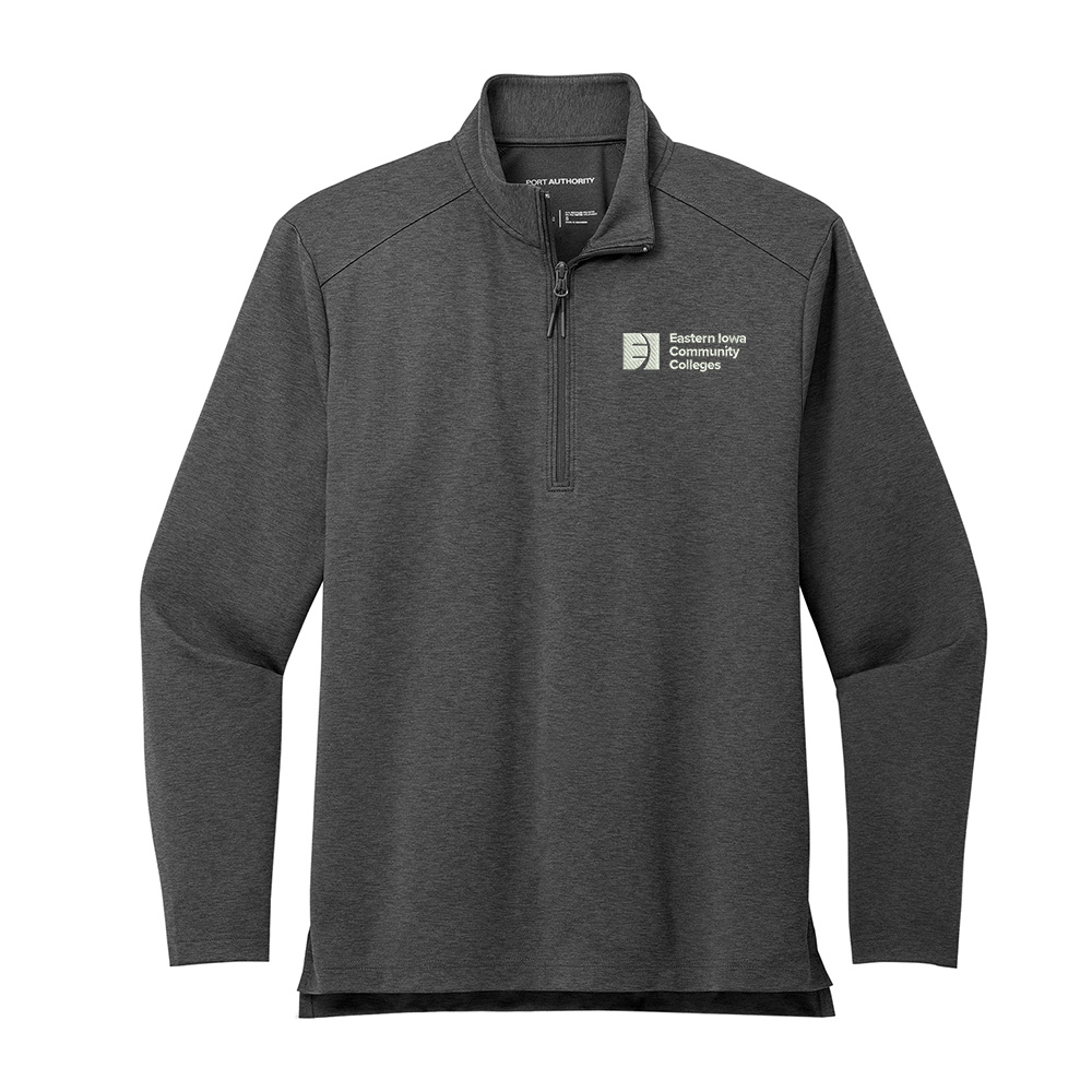 EICC Port Authority C-FREE Men Double Knit 1/4-Zip-Grey Steel Heather