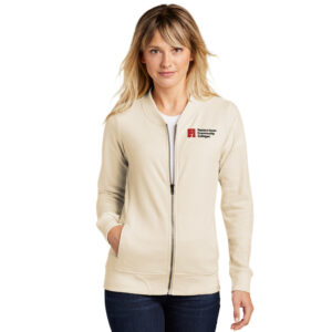 EICC Sport-Tek Ladies Lightweight French Terry Bomber jacket-Ecru