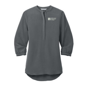 EICC Port Authority Ladies 3/4-Sleeve Textured Crepe Tunic-Graphite