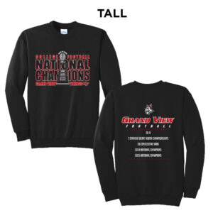 GV FB National Championship Tall Fleece Crewneck Sweatshirt-Black