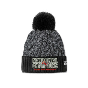 GV FB National Championship New Era Marled Knit Pom Beanie-Black/Graphite/ White