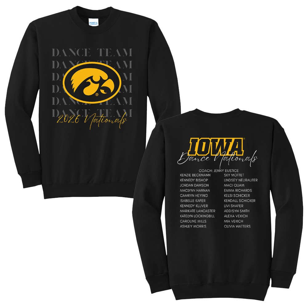 Iowa Dance Unisex Core Fleece Crewneck Sweatshirt-Black