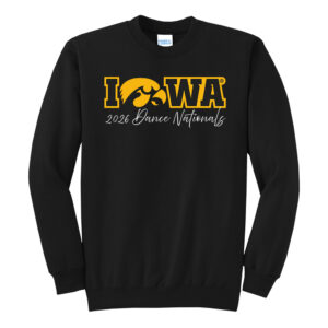 Iowa Dance Unisex Fleece Crewneck Sweatshirt-Black