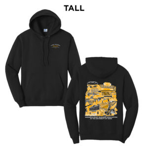 Hawkeye Sport Business Unisex Tall Fleece Hooded Sweatshirt-Black