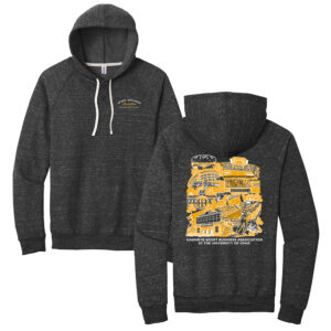 Hawkeye Sport Business Unisex Jerzees Snow Heather French Terry Raglan Hoodie-Black ink