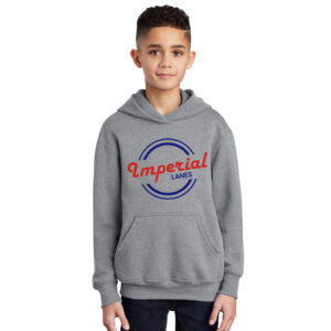 Imperial Lanes Youth Hooded Sweatshirt-Athletic Heather