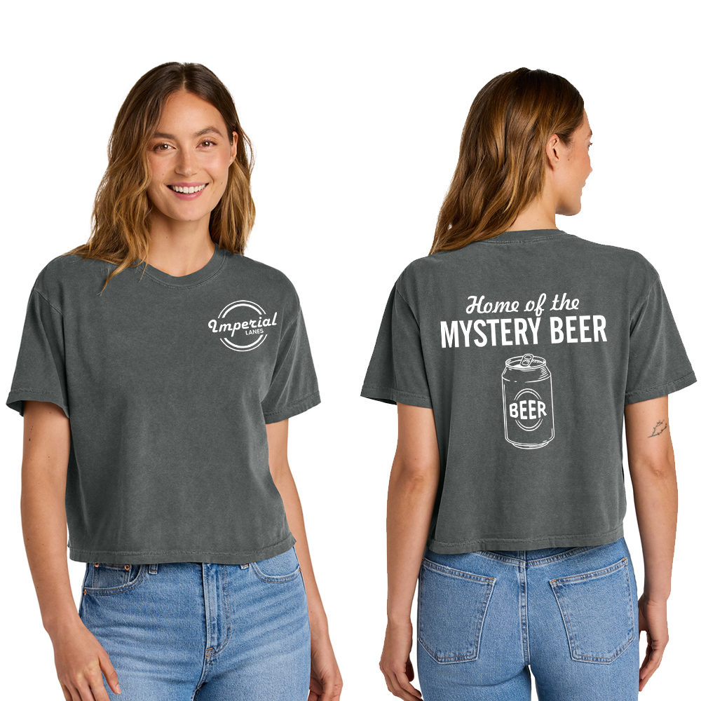 Imperial Lanes Comfort Colors Women's Heaveweight Boxy Fit Slightly Cropped T-Shirt-Pepper