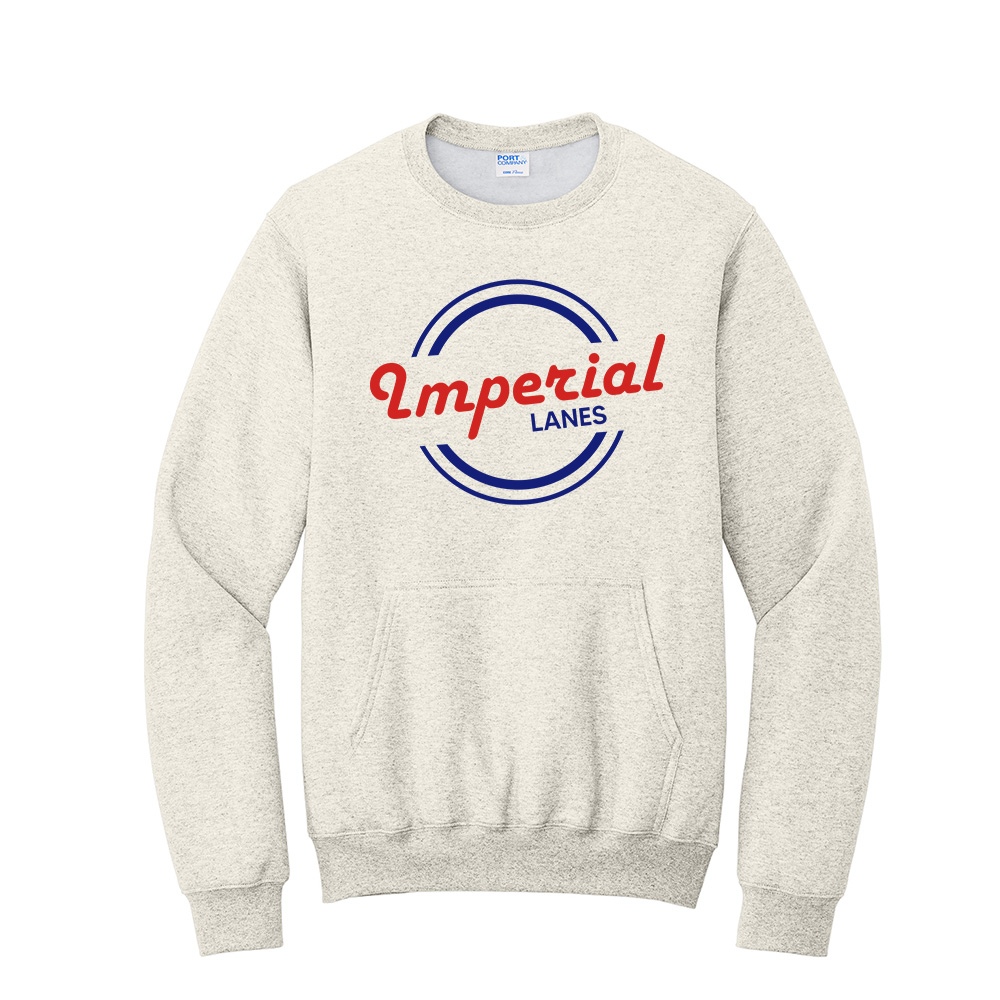 Imperial Lanes Unisex Core Fleece Crewneck Pocket Sweatshirt-Oatmeal Heather