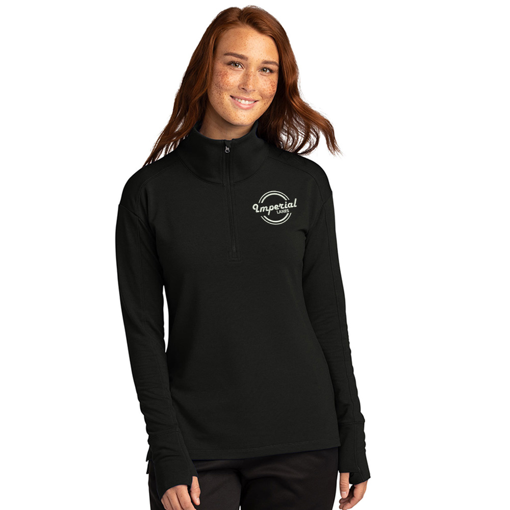 Imperial Lanes Sport-Tek Ladies Sport-Wick Flex Fleece 1/4-Zip-Black