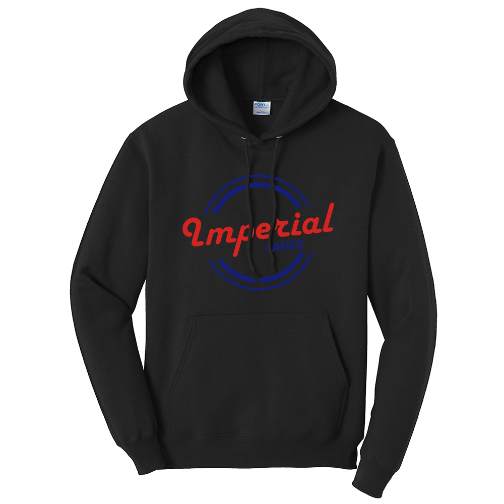 Imperial Lanes Unisex Fleece Hooded Sweatshirt-Black