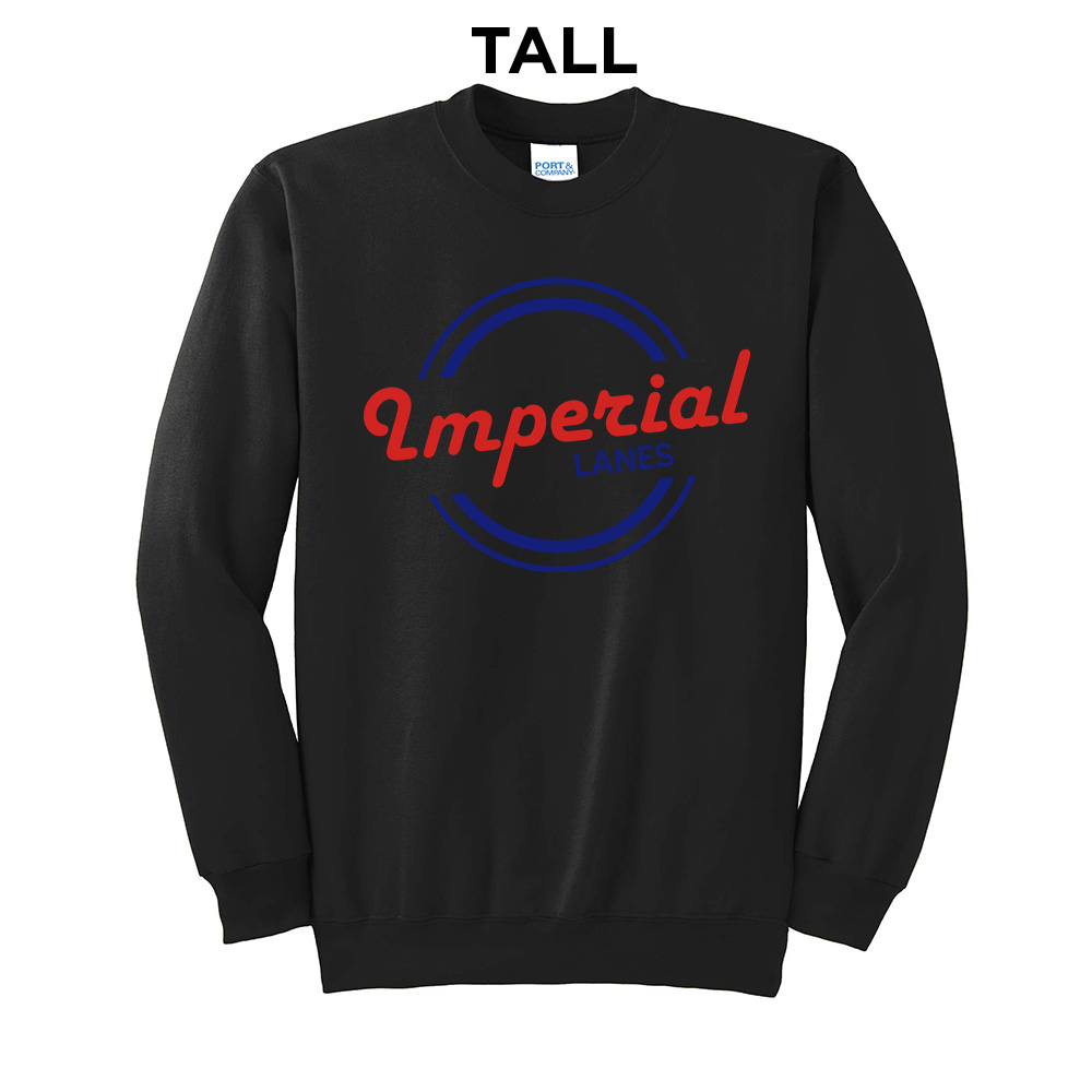 Imperial Lanes Tall Fleece Crewneck Sweatshirt-Black
