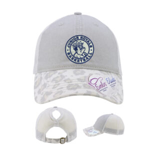 Larkin JR BB Infinity Her Women’s Printed Visor with Mesh Back Cap-Grey Snow Leopard