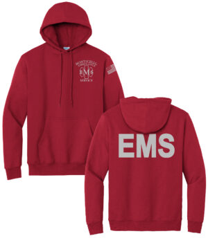 Monticello EMS Unisex Fleece Hooded Sweatshirt-Red