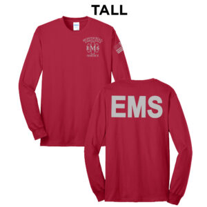 Monticello EMS Unisex Tall Long Sleeve Tee-Red