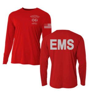Monticello EMS Men Adult Cooling Performance long sleeve Crew Tee -Scarlet