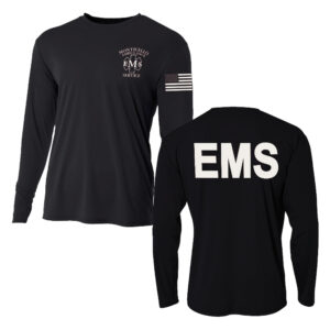 Monticello EMS Men Adult Cooling Performance long sleeve Crew Tee -Black