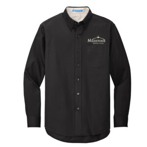 Milestone Senior Living Port Authority Tall Long Sleeve Easy Care Shirt-Black