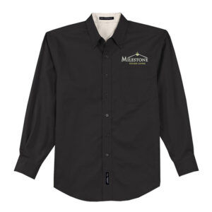 Milestone Senior Living Port Authority Long Sleeve Easy Care Shirt-Black