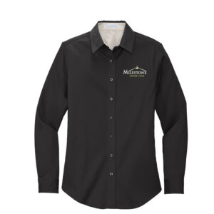 Milestone Senior Living Port Authority – Ladies Long Sleeve Easy Care Shirt-Black