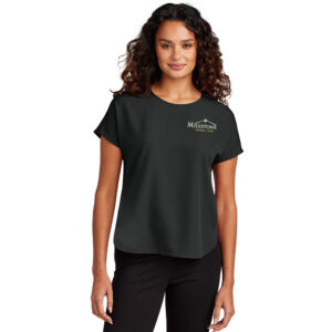 Milestone Senior Living Mercer and Mettle Women’s Stretch Crepe Crew-Black