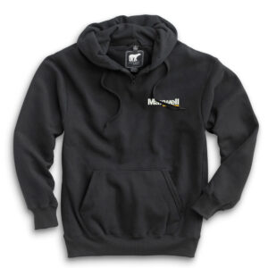 Maxwell Construction White Bear Premium Heavyweight Pocket Hooded Sweatshirt with Zipper-Black