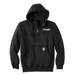 Maxwell Construction Carhartt Rain Defender Adult Paxton Heavyweight Hooded Zip Mock Sweatshirt-Black