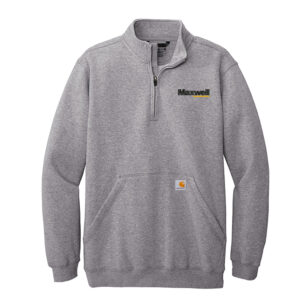 Maxwell Construction Carhartt Men Midweight 1/4-Zip Mock Neck Sweatshirt-Heather Grey
