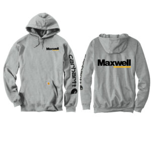 Maxwell Construction Carhartt Men Midweight Hooded Logo Sweatshirt-Heather Grey