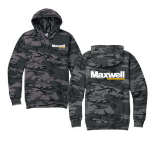 Maxwell Construction Unisex Core Fleece Camo Pullover Hooded Sweatshirt-Black Heather