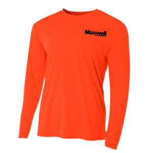 Maxwell Construction Adult Cooling Performance long sleeve Crew Tee-Safety Orange
