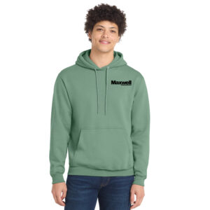 Maxwell Construction Unisex Fleece Hooded Sweatshirt-Laurel Green