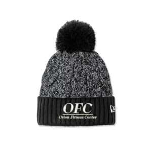 OFC New Era Marled Knit Pom Beanie-Black/Graphite/White