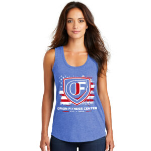 OFC District Made Ladies Perfect Tri Racerback Tank-Royal Frost