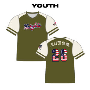 08. QCA Knights YOUTH Military Appreciation Short Sleeve Jersey-Fabric M-Custom Name