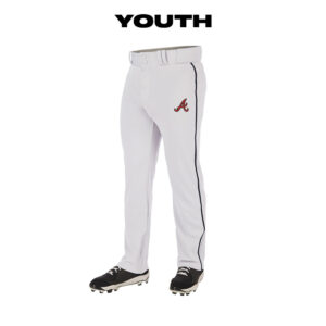 16. QCA Knights (Red-Black Logo) YOUTH Champro Triple Crown 2.0 Open Bottom Pant with Braid-White-Black